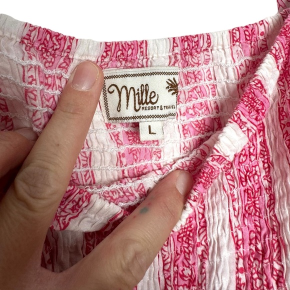 Mille | Olympia Dress in Pink Jaipur Stripe Large - Picture 4 of 8